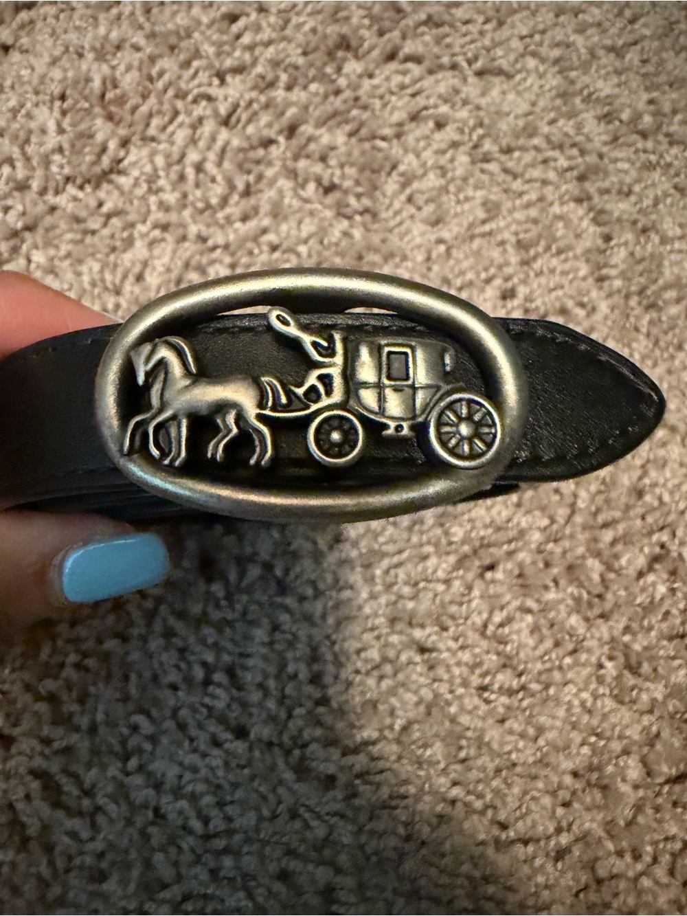 COACH women’s black  Leather Belt with H & C